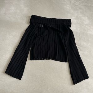 PRINCESS POLLY Sorrel off the shoulder black top